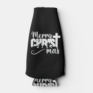 Merry Christ Mas Christian Christmas Jesus Christm Bottle Cooler
