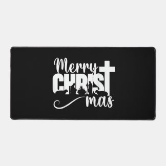 Merry Christ Mas Christian Christmas Jesus Christm Desk Mat