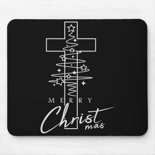 Merry Christ Mas Christian Christmas Jesus Christm Mouse Pad (Front)