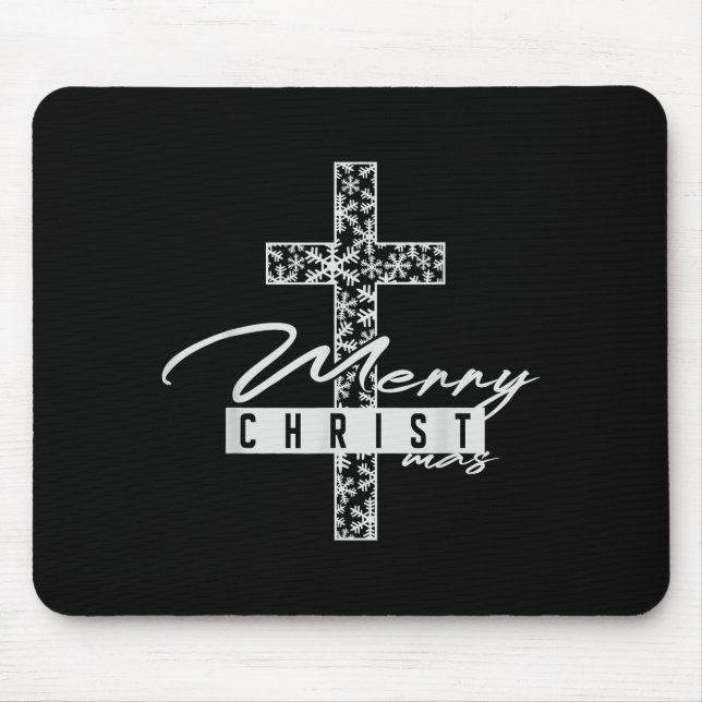 Merry Christ Mas Christian Christmas Jesus Christm Mouse Pad (Front)