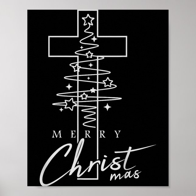 Merry Christ Mas Christian Christmas Jesus Christm Poster (Front)