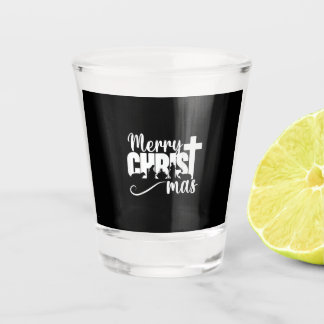 Merry Christ Mas Christian Christmas Jesus Christm Shot Glass