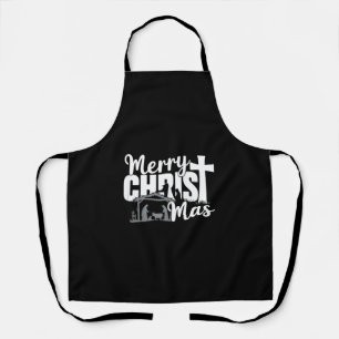 Merry Christ Mas Christian Christmas Jesus Family Apron