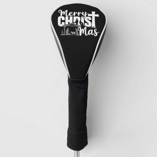 Merry Christ Mas Christian Christmas Jesus Family  Golf Head Cover (Front)