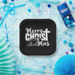 Merry Christ Mas Christian Christmas Jesus Family  Paper Plate<br><div class="desc">Merry Christ Mas Christian Christmas Jesus Family</div>