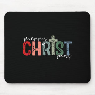 Merry Christ Mas Christian God Matching Christmas Mouse Pad