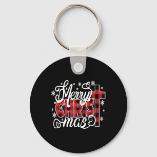 Merry Christ Mas Christian Jesus Christmas Pjs Xma Key Ring