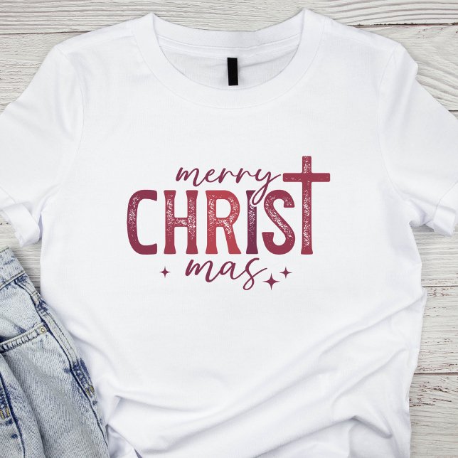 Merry Christ mas Christian Religious Bold Red Tri-Blend Shirt (Creator Uploaded)
