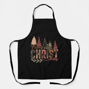 Merry Christ Mas Christmas Christian Faith Jesus C Apron