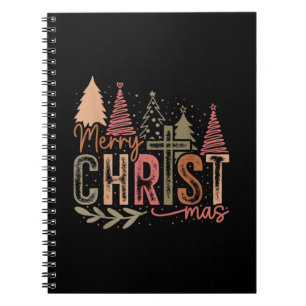 Merry Christ Mas Christmas Christian Faith Jesus C Notebook