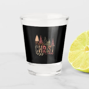 Merry Christ Mas Christmas Christian Faith Jesus C Shot Glass