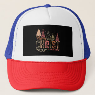 Merry Christ Mas Christmas Christian Faith Jesus C Trucker Hat