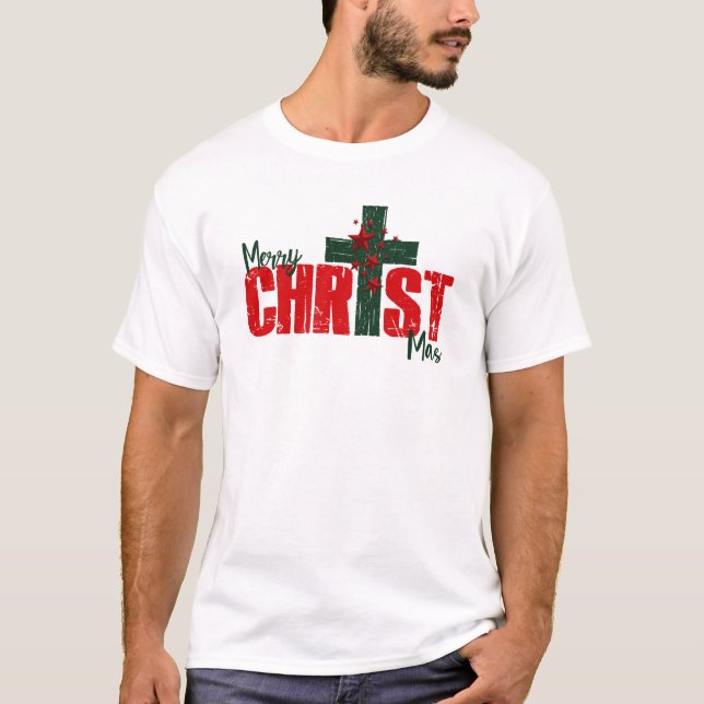 Merry CHRIST MAS Christmas men's t-shirt (Front)