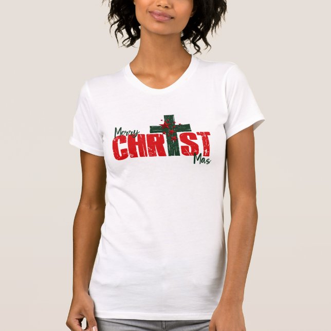 Merry CHRIST MAS Christmas t-shirt (Front)