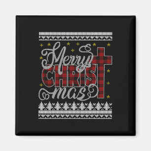 Merry Christ Mas Jesus Christian Pyjamas Ugly Chri Magnet