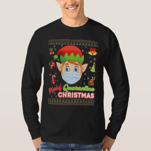 Merry Christ Mask Santa Elf Face Mask Christmas Ug T-Shirt