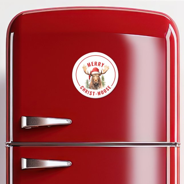 Merry Christ-moose Funny Christmas Moose Magnet (Creator Uploaded)