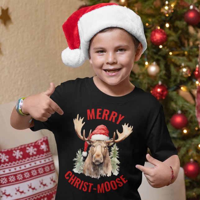 Merry Christ-moose Funny Christmas Moose T-Shirt (Creator Uploaded)