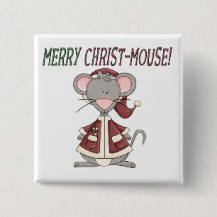 Merry Christ-Mouse T-shirts and Gifts 15 Cm Square Badge