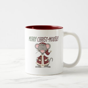 Merry Christ-Mouse T-shirts and Gifts Two-Tone Coffee Mug