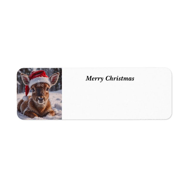 Merry Christ Reindeer Return Address Label (Front)