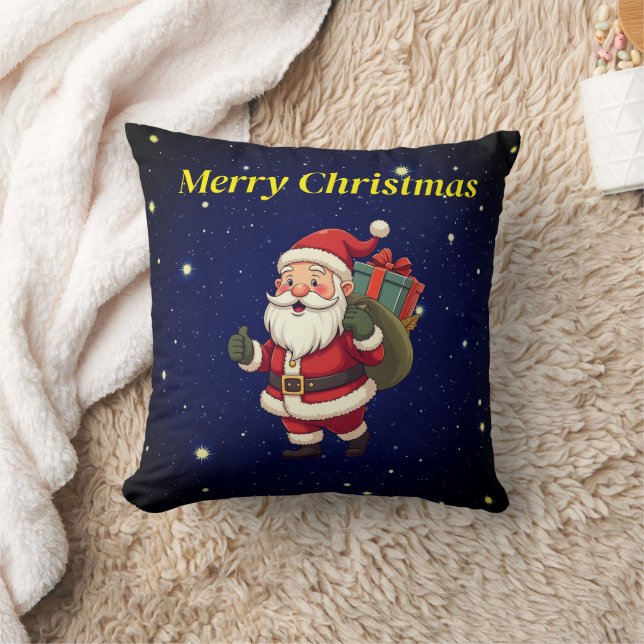 Merry Christams  Santa Throw Pillow (Blanket)