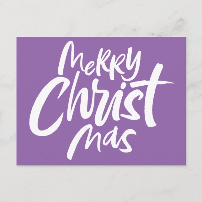 Merry Christian Christmas Lettering Christ Jesus Holiday Postcard (Front)