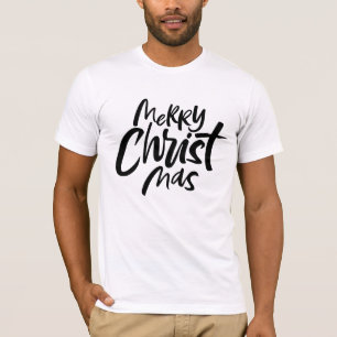 Merry Christian Christmas Lettering Religious T-Shirt