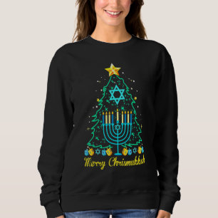 Merry Christmakkah Hanukkah And Christmas Tree Li Sweatshirt