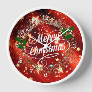   Merry Christmans, glitter and shine, Clock