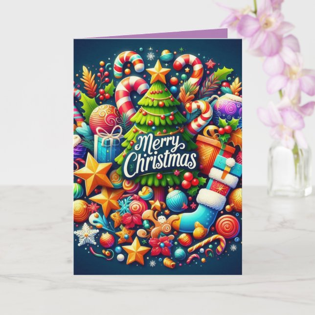 Merry Christmas11 Card (Orchid)
