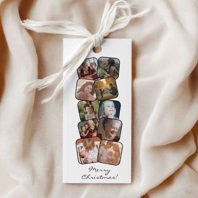 Merry Christmas 10 Photo Collage Bookmark Rack Card (Creator Uploaded)