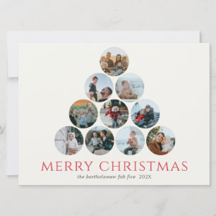 Merry Christmas 10 Photo Tree Green Red