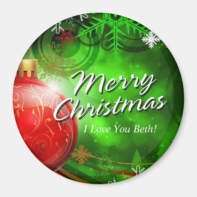 Merry Christmas 13 Ornament Magnet (Front)