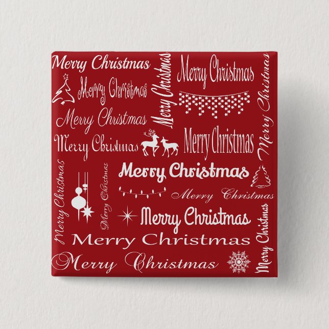 Merry Christmas 15 Cm Square Badge (Front)