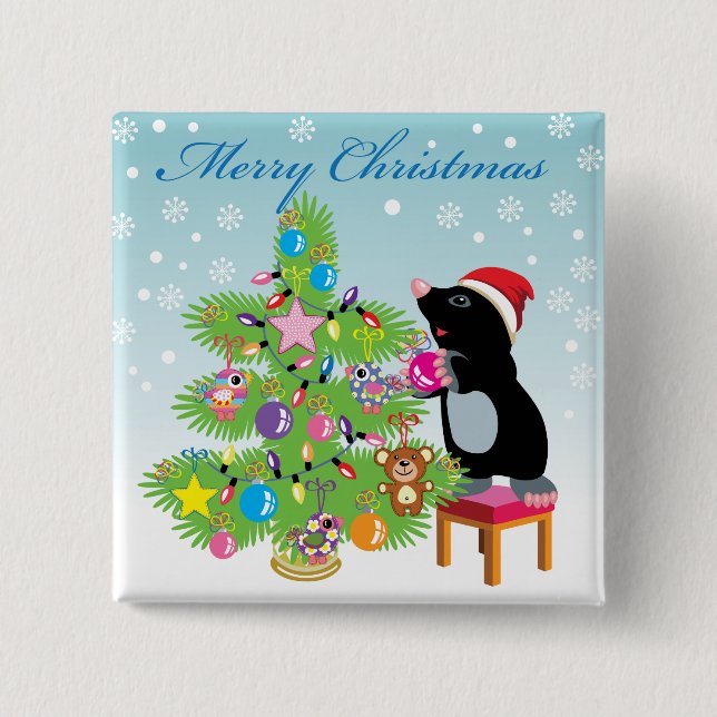 Merry Christmas 15 Cm Square Badge (Front)