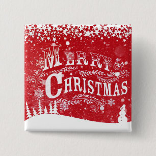 Merry christmas 15 cm square badge