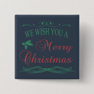Merry Christmas 15 Cm Square Badge