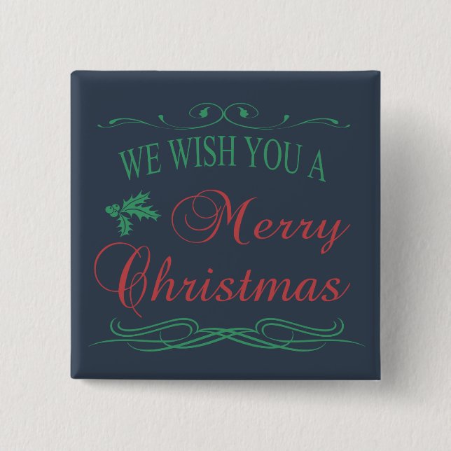 Merry Christmas 15 Cm Square Badge (Front)