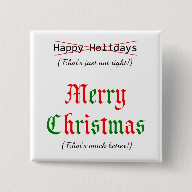 Merry Christmas 15 Cm Square Badge (Front)