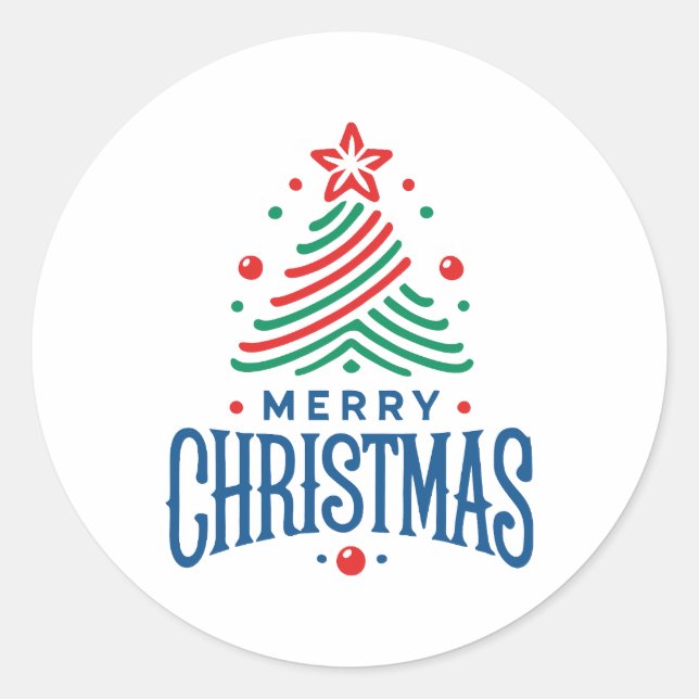 Merry Christmas 1 Classic Round Sticker (Front)