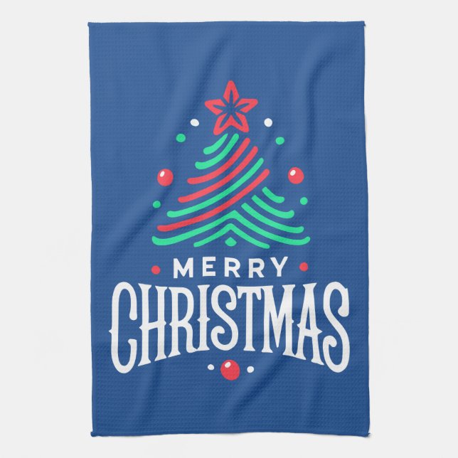 Merry Christmas 1 Tea Towel (Vertical)