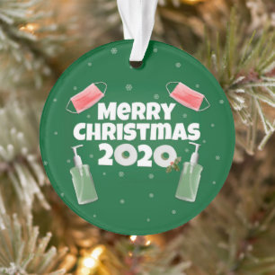 Merry Christmas 2020 Face Masks Hand Sanitizer TP Ornament