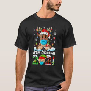 Merry Christmas 2021 Reindeer Santa Pyjamas Family T-Shirt
