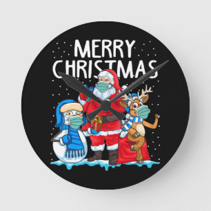 Merry Christmas 2023 Round Clock
