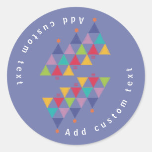 Merry christmas 2024 - colourful modern blue trees classic round sticker