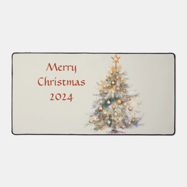 Merry Christmas 2024 Desk Mat (Front)