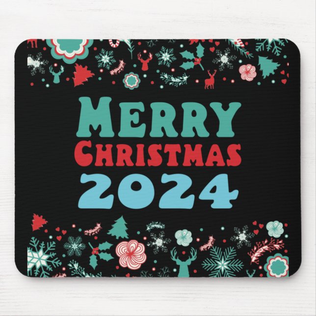 Merry Christmas 2024  Mouse Pad (Front)