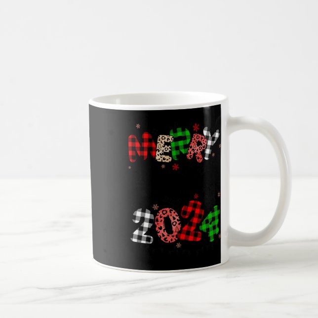 Merry Christmas 2024 Santa Hat Matching Family Paj Coffee Mug (Right)