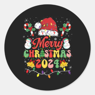 Merry Christmas 2024 This Is My Christmas Pajama X Classic Round Sticker